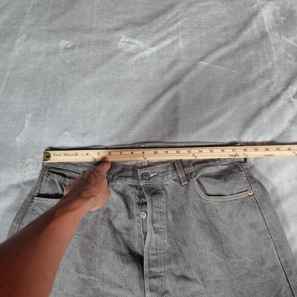 Levis 501XX Straight Fit Jeans Mens 38x32 (Fits 36x30) Gray Bleach Spots READ! - Picture 12 of 15